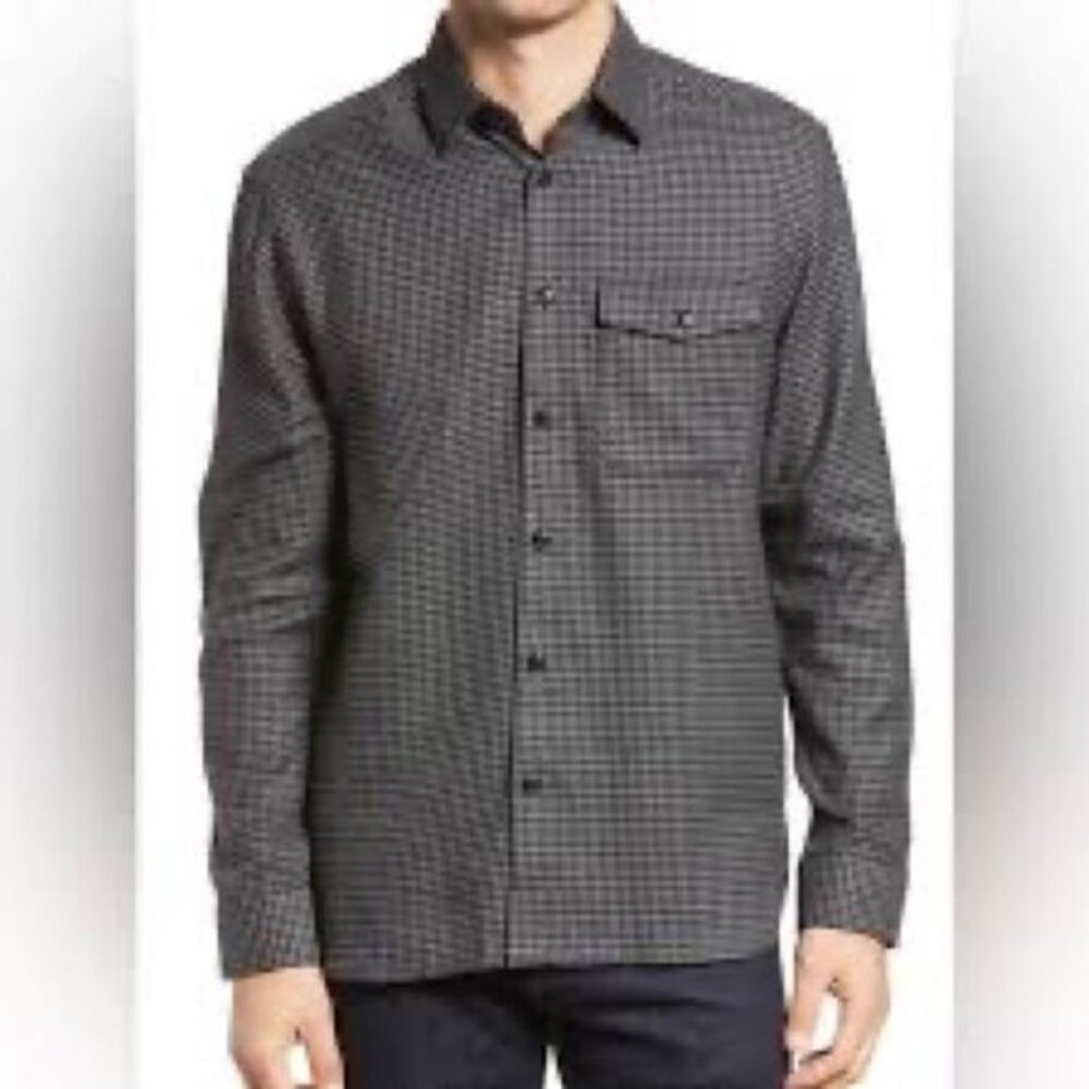 NWOT Ted Baker London Dekker Houndstooth Button Front Shirt Sz 4 L